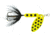 Wordens Rooster Tail In-Line Spinner, 2 1/4in, 1/8 oz Treble Hook, Yellow Spot, 208-YLS
