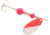 Yakima Bait Flash Glo UV Squid Casting Spinner, 1/2 oz, Red White with Pink Squid, 1136U-RW