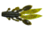 Yamamoto Baits Flappin Hog Creature Bait, 3.75in, 7pk, Green Pumpkin with Large Green &amp; Large Purple, FH-07-301