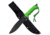 Z-Hunter Fixed Blade, 12in, Stainless Steel Blade, Green Molded Nylon Fiber Handle ZB-102