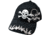 Zan Headgear 3-D Embroidered Black Cap Crossbones Flame Detail CPA136