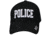 Zan Headgear 3-D Embroidered Black Cap Police White CPA005