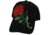 Zan Headgear 3-D Embroidered Black Cap Rose CPA129