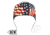 Zan Headgear Headband, Cotton, Wavy American Flag HBV265