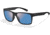 Zeal Optics Brewer Plant-Based Rectangular Polarized Sunglasses, Gloss Black/Horizon Blue, Medium, 11850