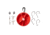 Zebco Catfish Fishing Tackle Dial Pack, 10 Total Pieces, Hooks, Sinkers, Swivels, Treble Hooks, 360-Degree Rotating Carabiner, Rotating Locking Clear Plastic Lid, Red, ZCTFSHDIALPACK.CP4