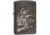 Zippo Armor Black Ice Deep Carve Lighter, Skull Design 9000746