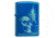 Zippo High Polish Blue Skull Design Pocket Lighter w/ Box 29704