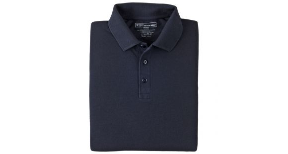 Image of 5.11 Tactical Professional Long Sleeve Polo - Men's, Small, Regular, Dark Navy, 42056-724-S