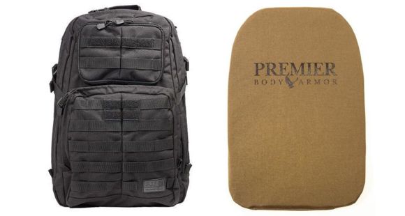 Image of 5.11 Tactical Rush 24 Backpack 37L, FDE with Premier Body Armor Ballistic Panel, FDE, 58601-019-1 SZ-KIT2