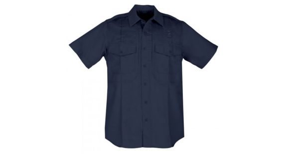 Image of 5.11 Tactical Twill PDU Class B Short Sleeve Shirt - Men's, Midnight Navy, Medium, Tall, 71177-750-M-T