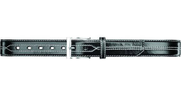 Image of 5.11 Tactical Stitch Leather 1 1/2in Belt - Black w/ Contrast Stitch - L 59502-919-L