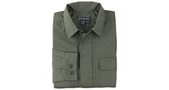 Image of 5.11 Tactical 72002T TDU Shirt, Long Sleeve, Ripstop, TDU Green, Large, Tall