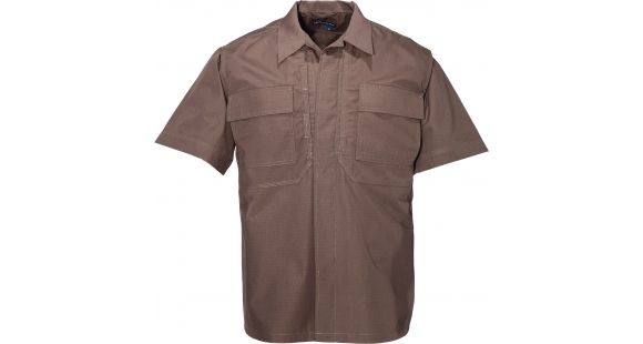 Image of 5.11 Tactical TDU Short Sleeve Shirt - Poly/Cotton Ripstop - Brown - L 71001-108-L