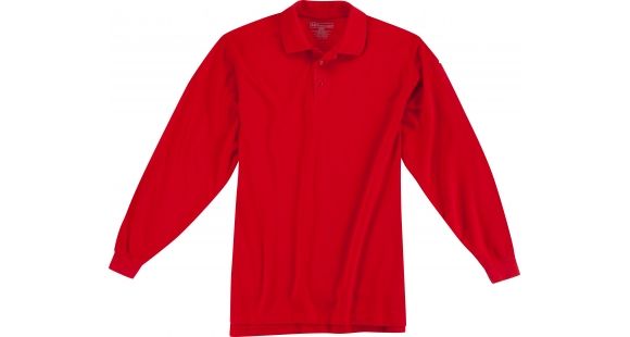 Image of 5.11 Tactical Utility L/S Polo - Mens, Range Red, S, 72057-477-S