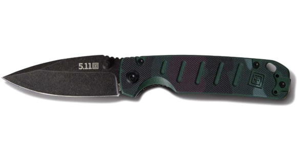 Image of 5.11 Tactical Braddock DP Mini Folding Knife, 3in, D2, Drop Point, Woodland Camo, 51175-938-1 SZ