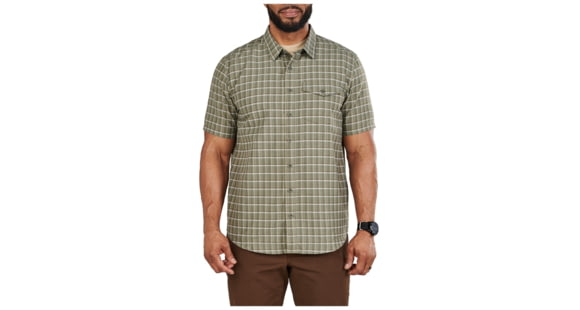 Image of 5.11 Tactical Aiden S/S Plaid Shirt - Mens, Tank Grn Pld, S, 71206-607-S