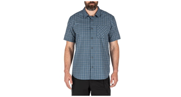 Image of 5.11 Tactical Carson Plaid Short Sleeve Shirt, Blueblood Plaid - 71394-416-XS