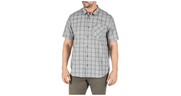 Image of 5.11 Tactical Carson Plaid Short Sleeve Shirt, Patina Plaid - 71394-415-M