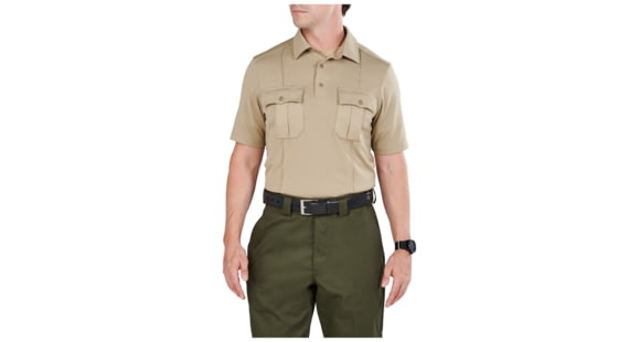 Image of 5.11 Tactical Class A Uniform Short Sleeve Polo - Men's, Extra Small, Regular, Silver Tan, 41238-160-XS-R