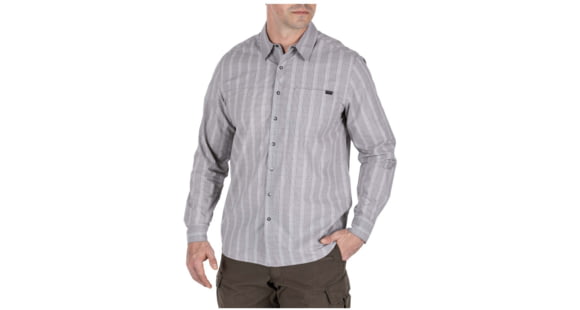 Image of 5.11 Tactical Echo Long Sleeve Shirt - Mens, Cinder Plaid, Large, 72494-583-L