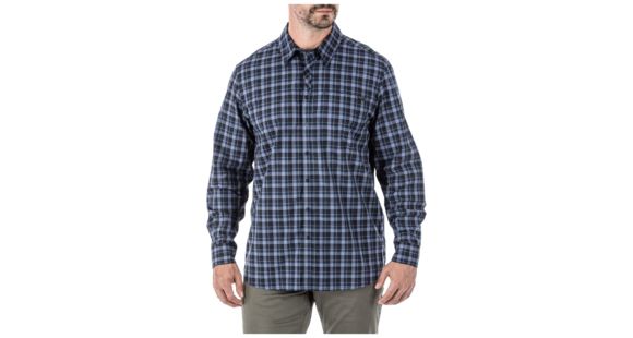 Image of 5.11 Tactical Echo Long Sleeve Shirt, Peacoat Plaid, Extra Small, 72494-810-XS