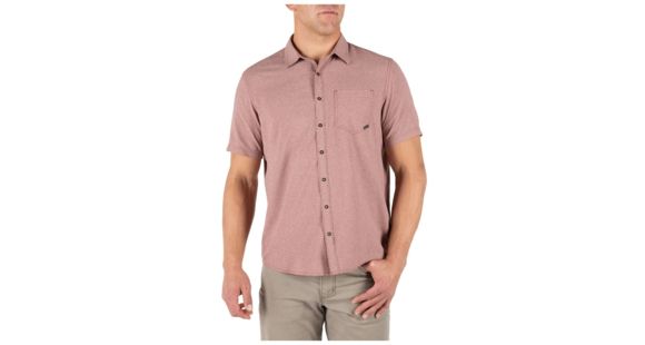 Image of 5.11 Tactical Evolution Short Sleeve Shirt - Men's, Mahogany Heather, Extra Large, 71387-446-XL