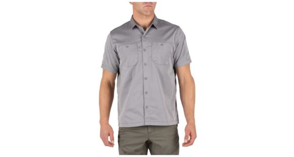 Image of 5.11 Tactical Flex-Tac Twill Short Sleeve Shirt - Men's, Lunar, Small, 71390-082-S