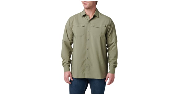 Image of 5.11 Tactical Freedom Flex Woven Long Sleeve Shirt - Men's, Tank Green, Large, 72417-837-L