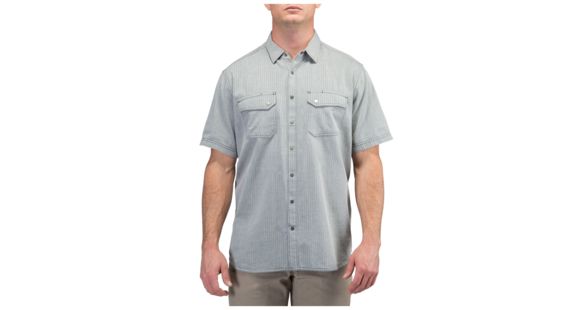 Image of 5.11 Tactical Herringbone Short Sleeve Shirt - Men's, Charcoal Herringbone, Small, Regular, 71375-261-S