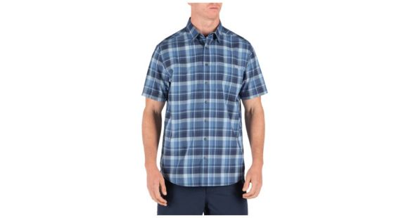 Image of 5.11 Tactical Hunter Plaid Short Sleeve Shirt - Men's, Atlas Plaid, Large, Short, 71374-796-L