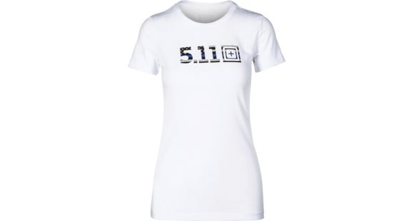 Image of 5.11 Tactical Legacy Blue Flag Fill Shirt - Women's, White, Medium, 31014ABF-010-M