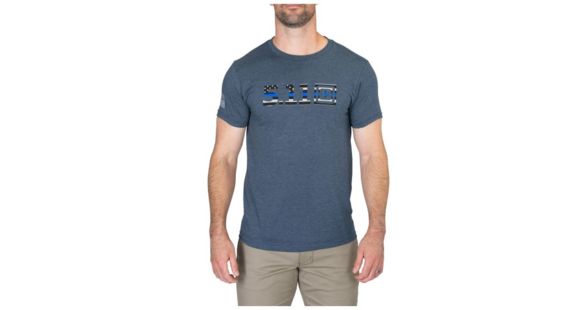 Image of 5.11 Tactical Legacy Blue Flag Short Sleeve Tee - Men's, Navy Heather, 2XL, 41191AAZF-749-2XL