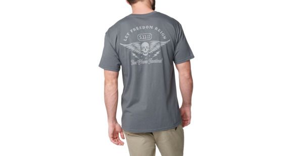 Image of 5.11 Tactical Let Freedom Reign Tee - Men's, Charcoal, Small, 41195PQW-018-S