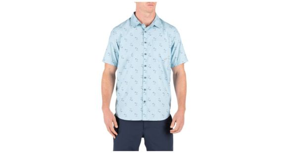 Image of 5.11 Tactical Life's a Breach Short Sleeve Shirt - Men's, Glacier Blue, Large, 71385-680-L