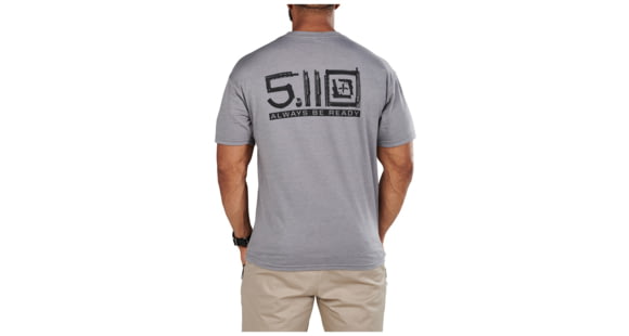 Image of 5.11 Tactical Locked And Logoed S/S Tee - Mens, Grey Heather, M, 41191YM-097-M