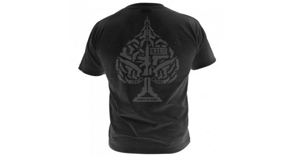 Image of 5.11 Tactical Logo T Shirt Sleeve Ace Of Blades, Black, XL 41006CF-019-XL