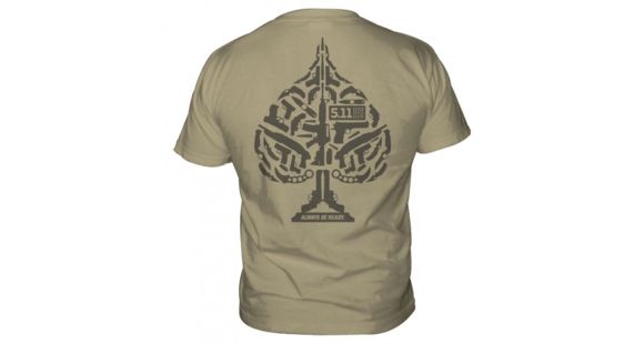 Image of 5.11 Tactical Logo T Shirt Sleeve Ace Of Blades, Tan, XL 41006CF-170-XL