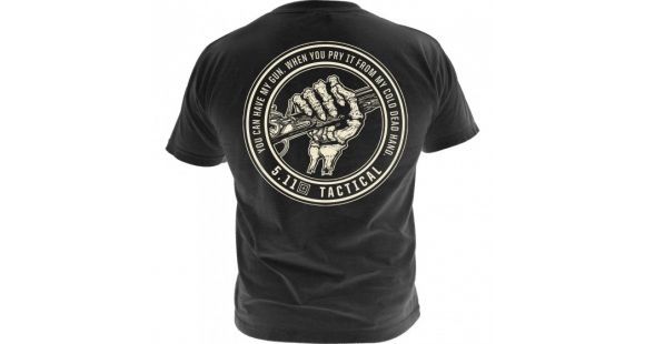 Image of 5.11 Tactical Logo T Shirt Sleeve Cold Hands, Black, S 41006BX-019-S