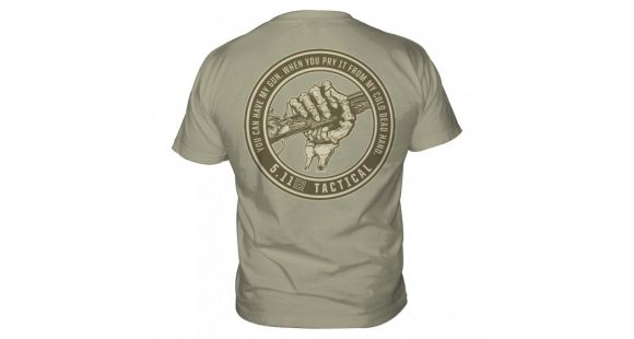 Image of 5.11 Tactical Logo T Shirt Sleeve Cold Hands, Tan, M 41006BX-170-M