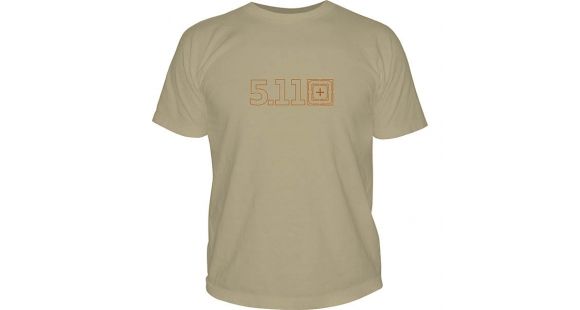 Image of 5.11 Tactical Logo TShirt Short Sleeve Target Zero, Tan, M 41006BQ-170-M