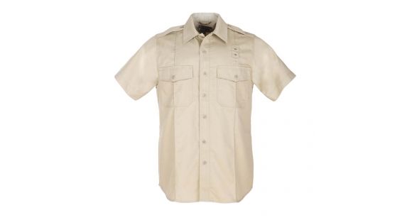 Image of 5.11 Tactical Twill PDU Class A S/S Shirt - Mens, Silver Tan, SR, 71183-160-S-R