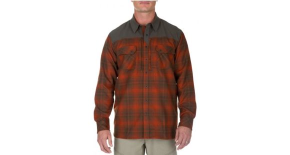 Image of 5.11 Tactical Mens Sidewinder Flannel Button Down Shirt, Fireball, L 72446-521-L