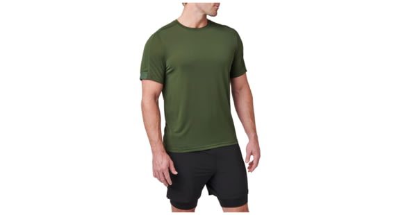 Image of 5.11 Tactical No Mercy PT-R Short Sleeve Top - Men's, Kombu Green, Large, 82133-1003-L