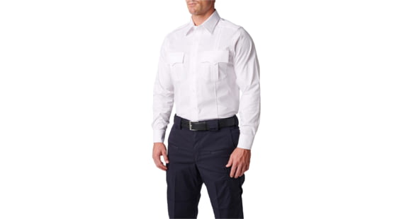 Image of 5.11 Tactical NYPD Stryke Twill L/S Shirt - Men's, Uniform White, SR, 72541-992-S-R