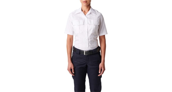 Image of 5.11 Tactical NYPD Stryke Twill S/S Shirt - Womens, Uniform White, 2, 61334-992-2