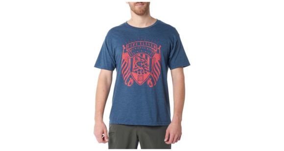 Image of 5.11 Tactical Patriot Shield Short Sleeve Tee - Men's, Navy Heather, 2XL, 41191IWW-749-2XL