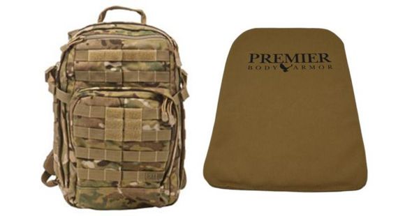 Image of 5.11 Tactical Rush12 Backpack in MultiCam with Premier Body Armor Ballistic Panel