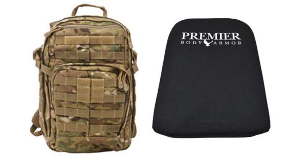 Image of 5.11 Tactical Rush12 Backpack in MultiCam with Premier Body Armor Ballistic Panel