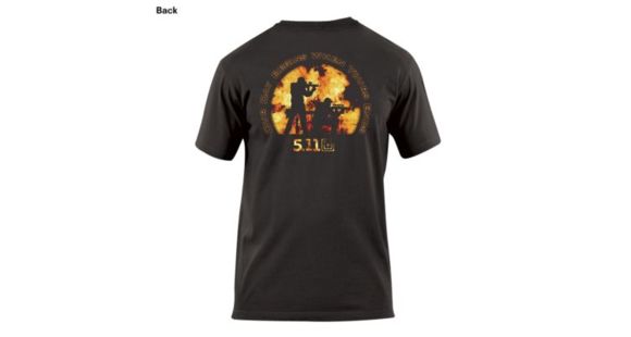 Image of 5.11 Tactical Short Sleeve Logo T-Shirt - Our Day, Large, Black 40088F-019-L